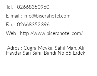 Bisera Hotel iletiim bilgileri